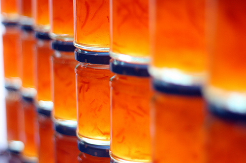 jars of orange marmalade photo